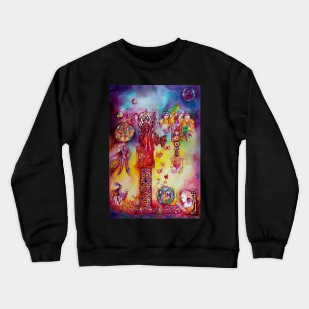 GARDEN OF THE LOST SHADOWS ,FAIRIES AND BUTTERFLIES Crewneck Sweatshirt by BulganLumini